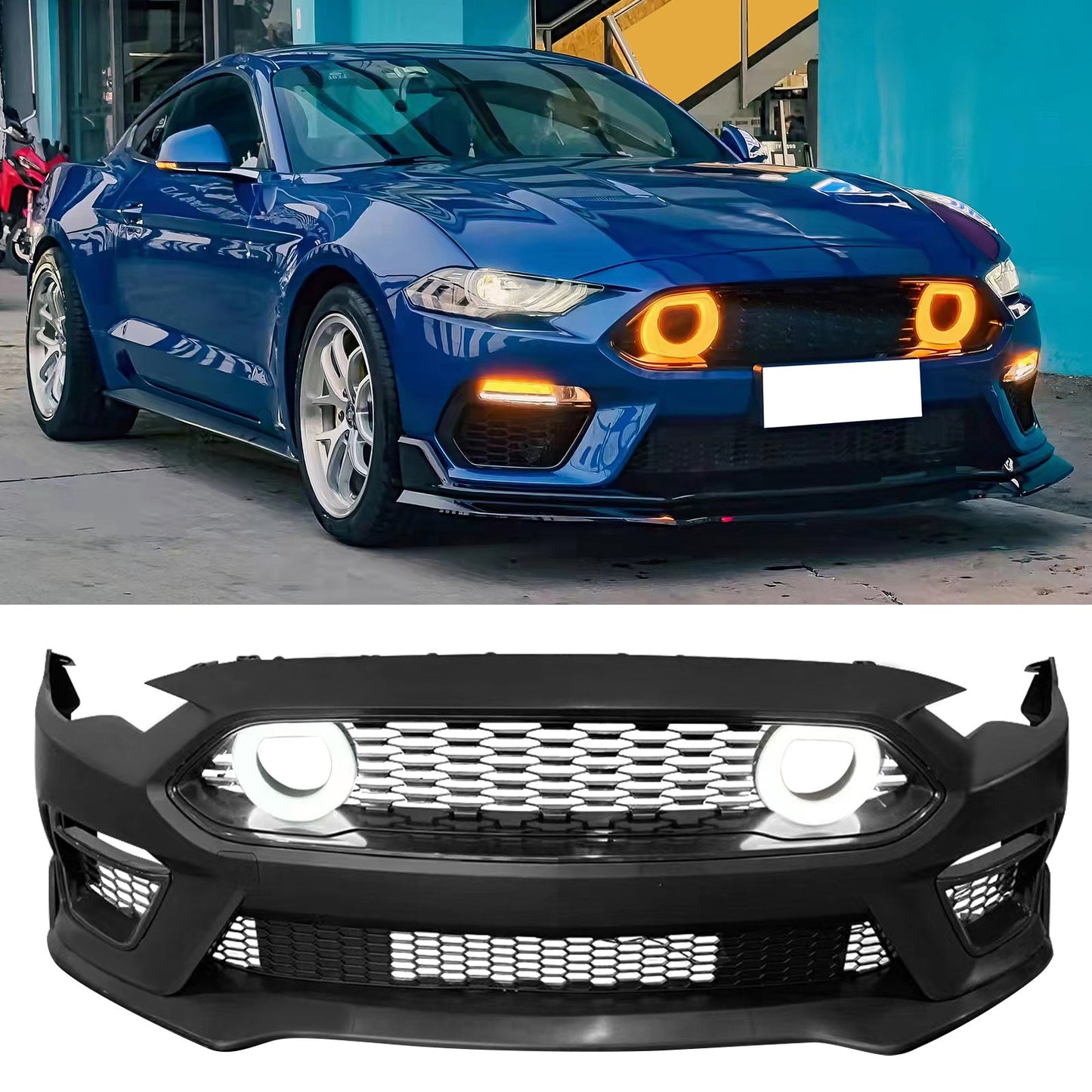 2018-2023 Ford Mustang 21+ Mach 1 Front Bumper Cover LED Grille W/ Lip