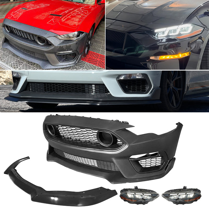 2018-2023 Ford Mustang Mach 1 Front Bumper Cover 24+ Headlights W/ Lip
