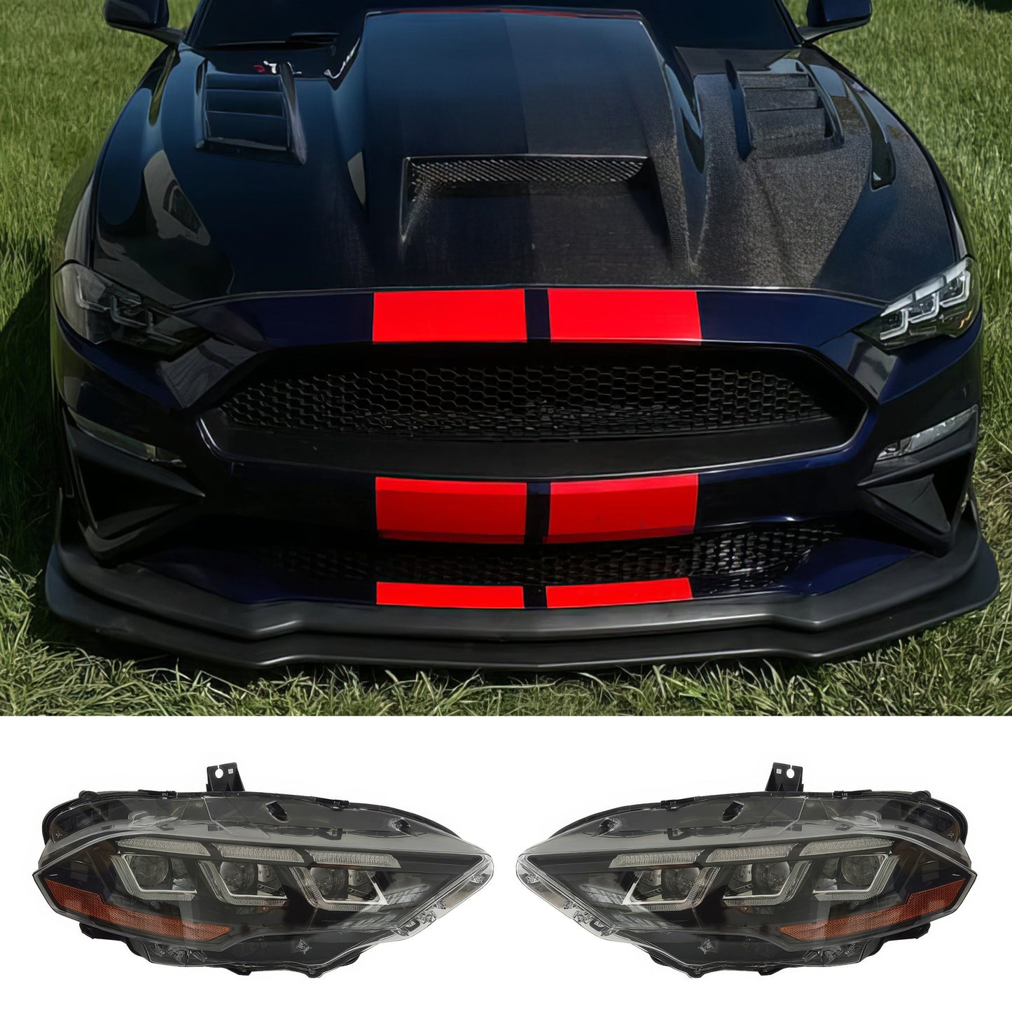 2018-2023 Ford Mustang Mach 1 Front Bumper Cover 24+ Headlights W/ Lip
