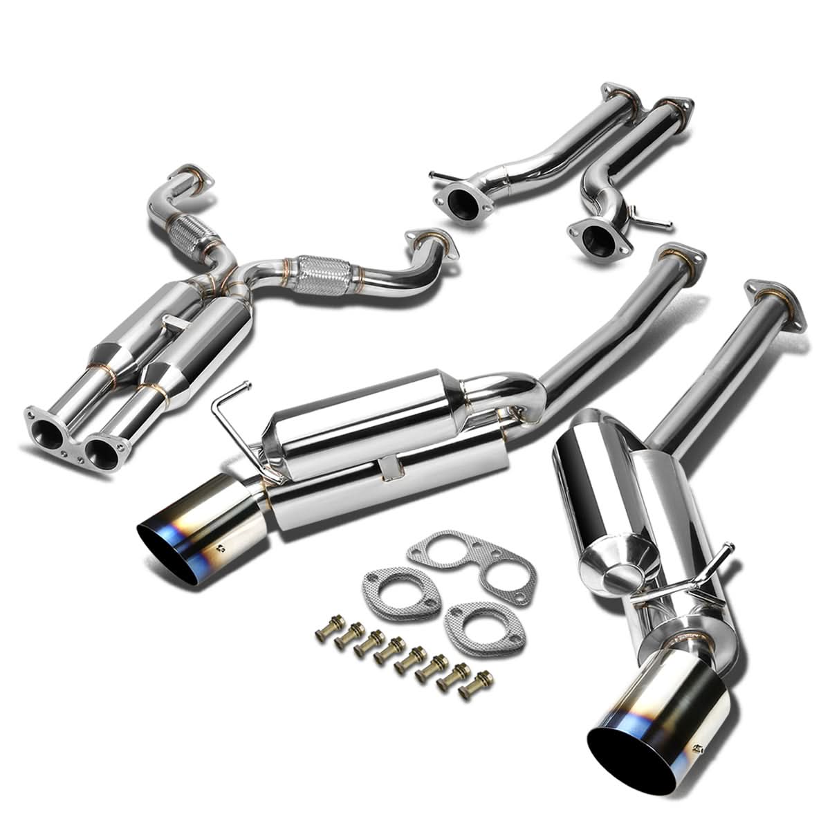 2009-2016 Nissan 370Z Catback Exhaust Dual Burnt Tip Stainless Steel