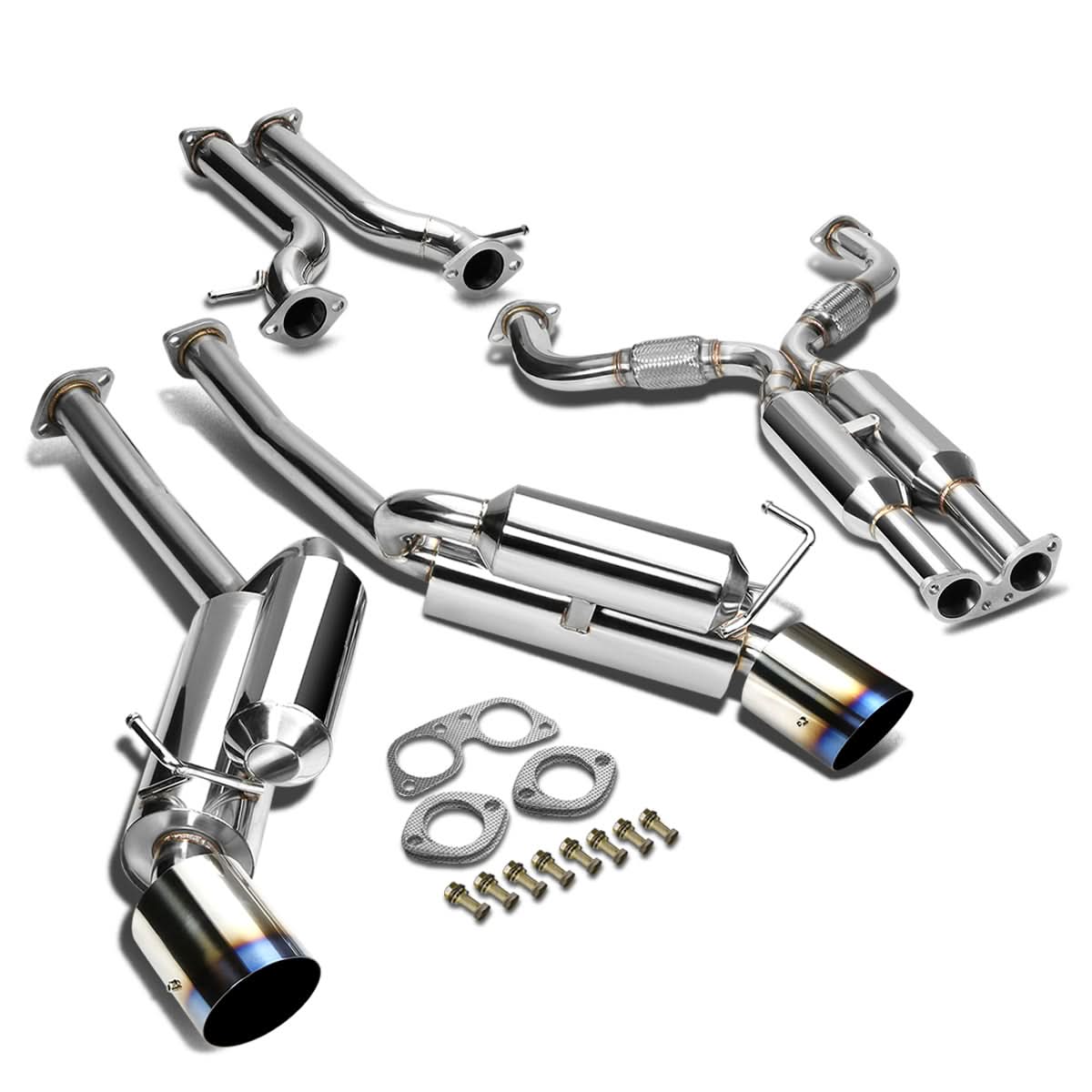 2009-2016 Nissan 370Z Catback Exhaust Dual Burnt Tip Stainless Steel