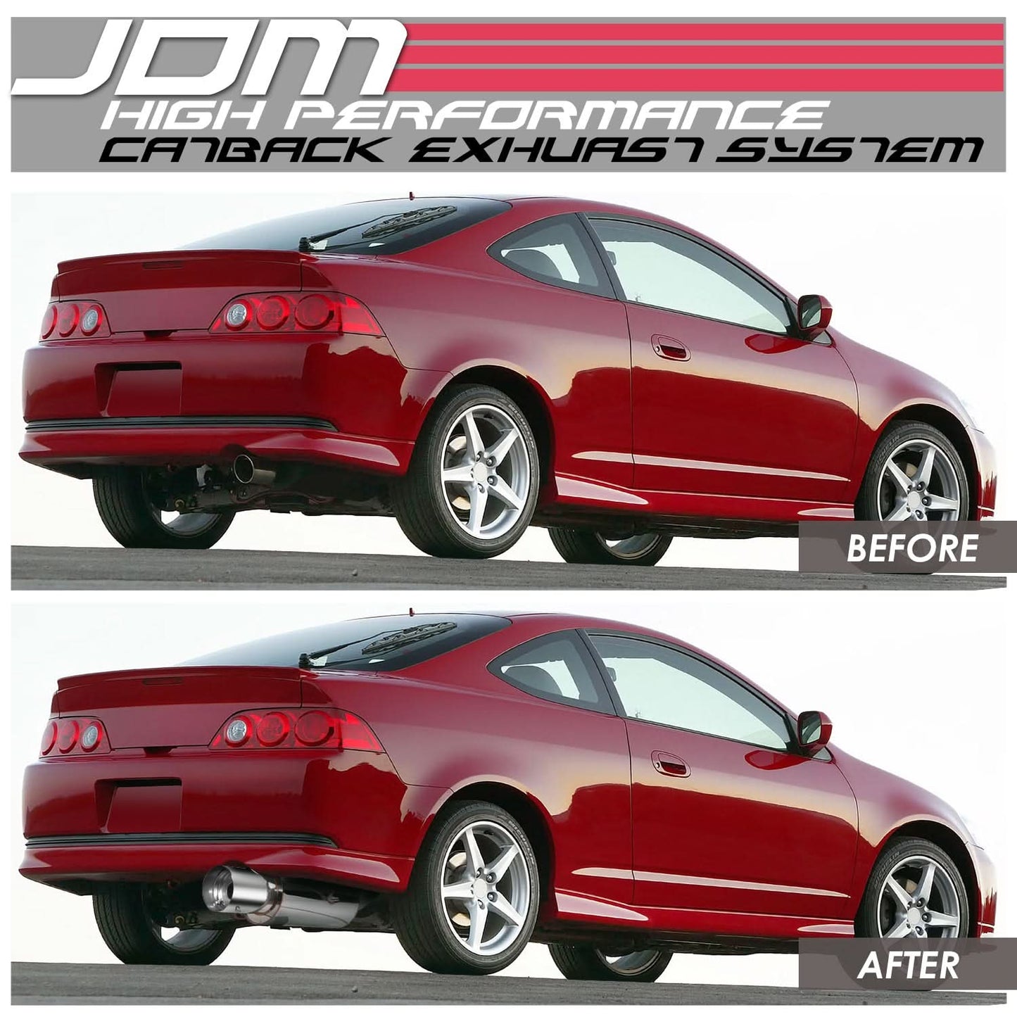 2002-2006 Acura RSX Catback Exhaust System Single Tip Stainless Steel
