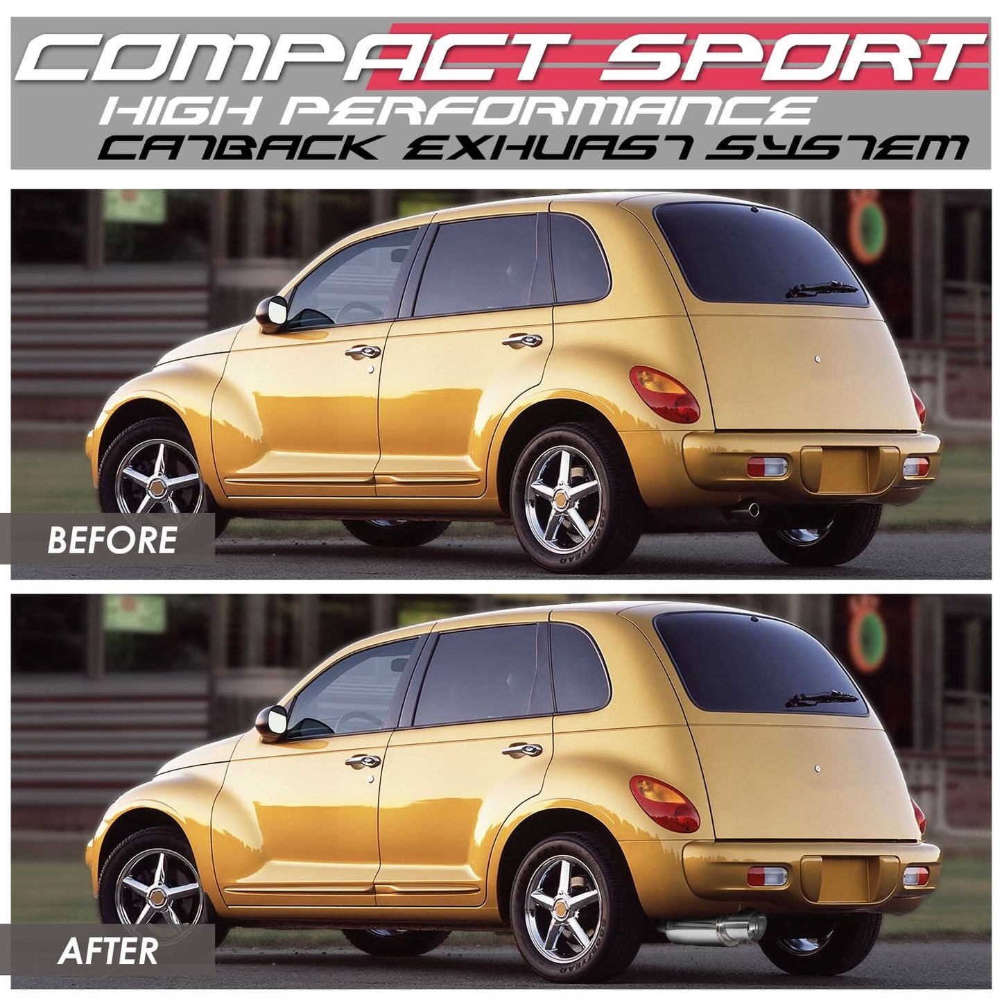 01-06 Chrysler PT Cruiser Catback Exhaust Single Tip Stainless Steel
