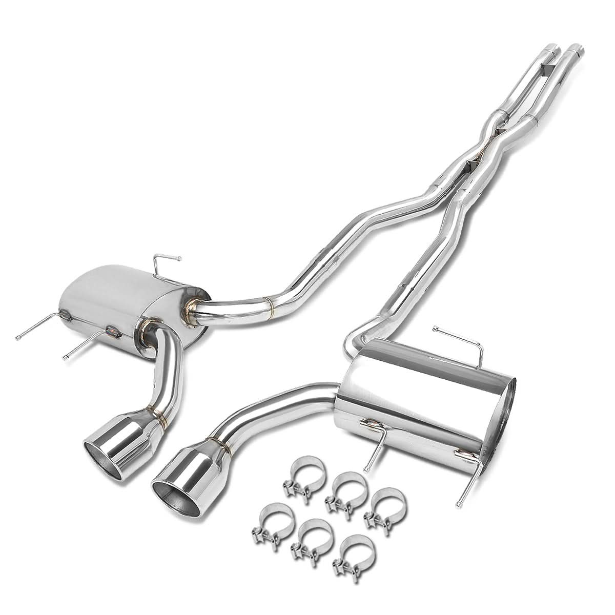 2009-2011 Cadillac CTS-V Dual Rolled Tip Catback Exhaust - Stainless Steel