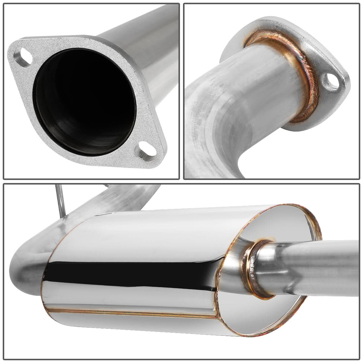 00-05 Dodge Neon Single Burnt Tip Catback Exhaust - Stainless Steel