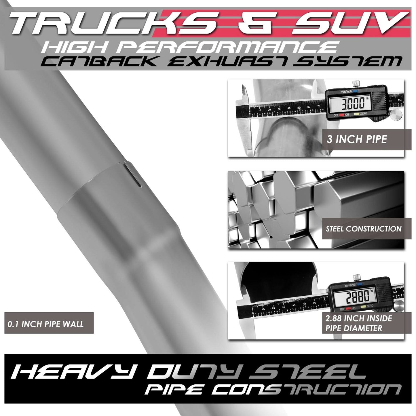 09-17 Dodge Ram 1500/2500/3500 Single Tip Catback Exhaust Stainless Steel