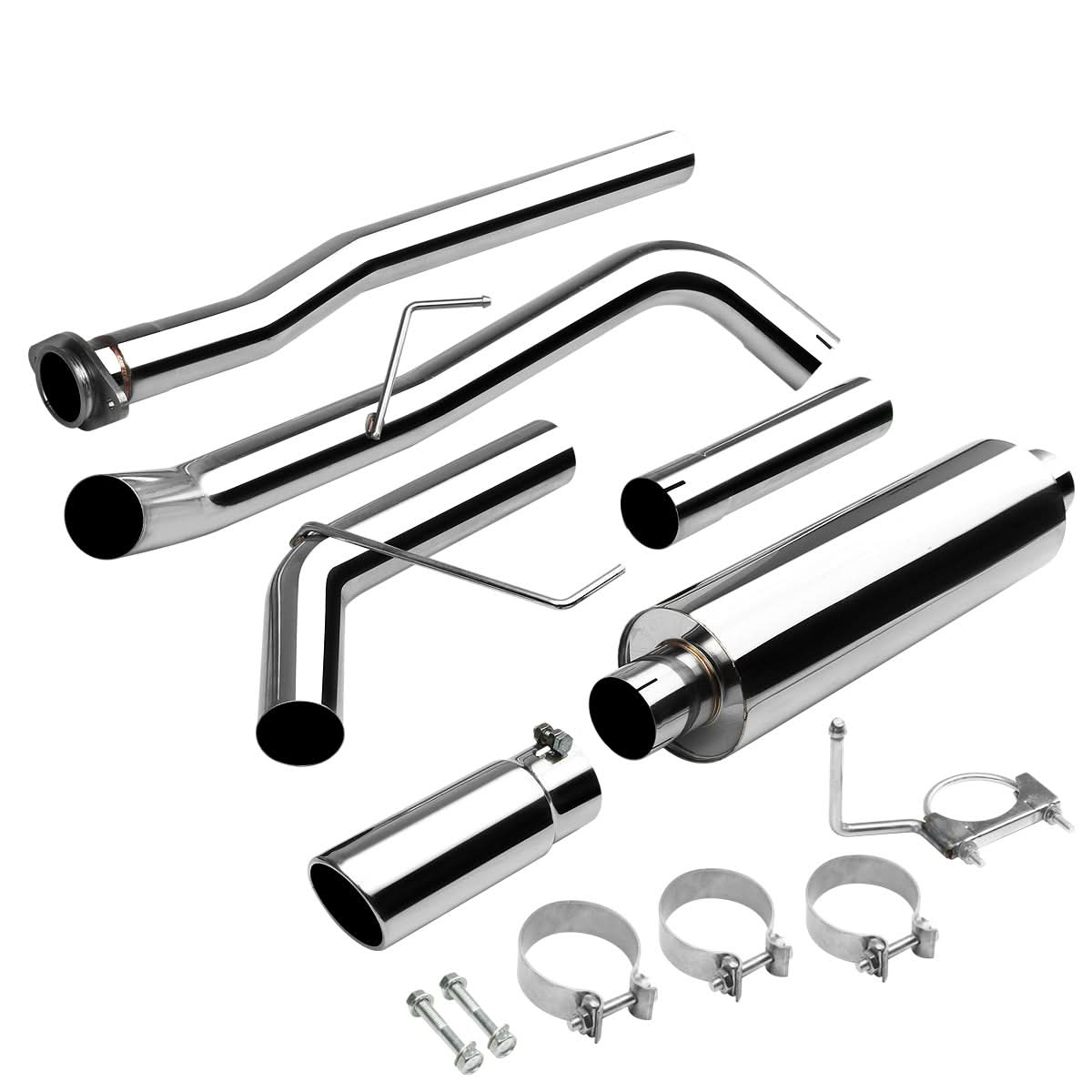 97-04 Ford F-150 Catback Exhaust System Single Tip Stainless Steel