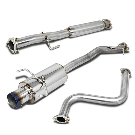 90-93 Honda Accord Single Burnt Tip Catback Exhaust - Stainless Steel