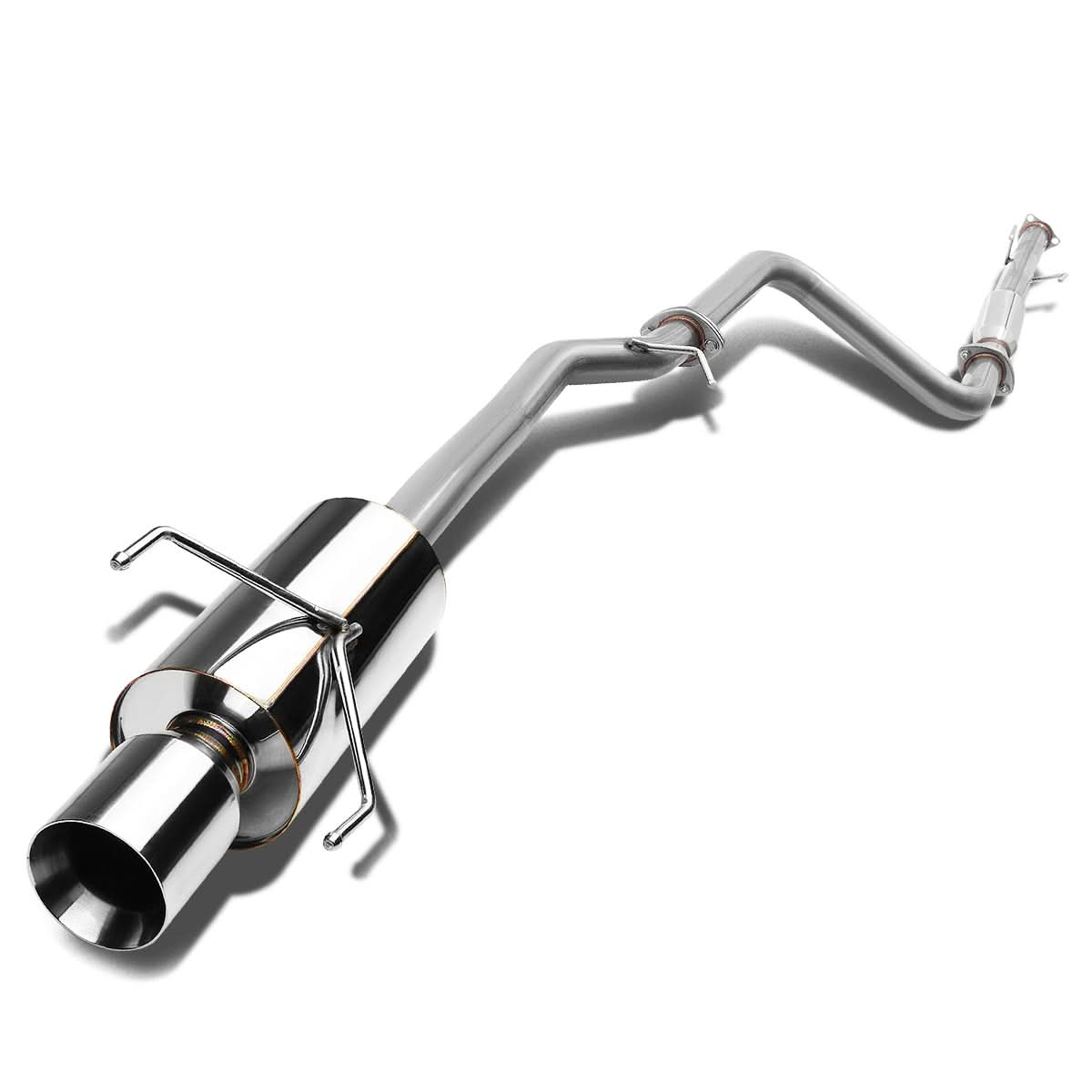 90-93 Honda Accord Single Rolled Tip Catback Exhaust - Stainless Steel