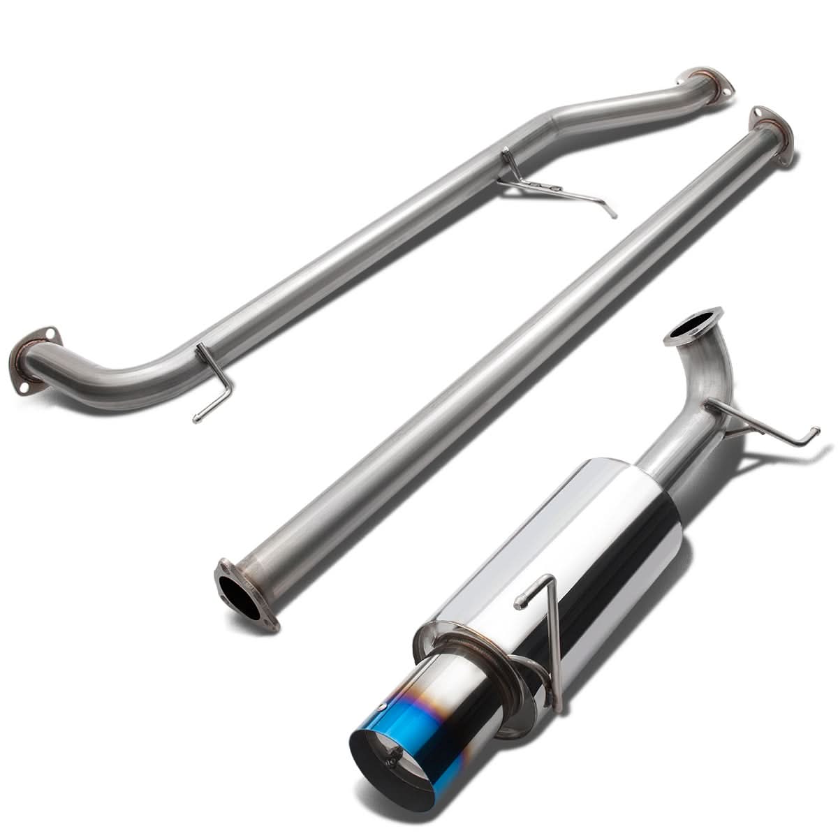 98-02 Honda Accord Single Burnt Tip Catback Exhaust Stainless Steel