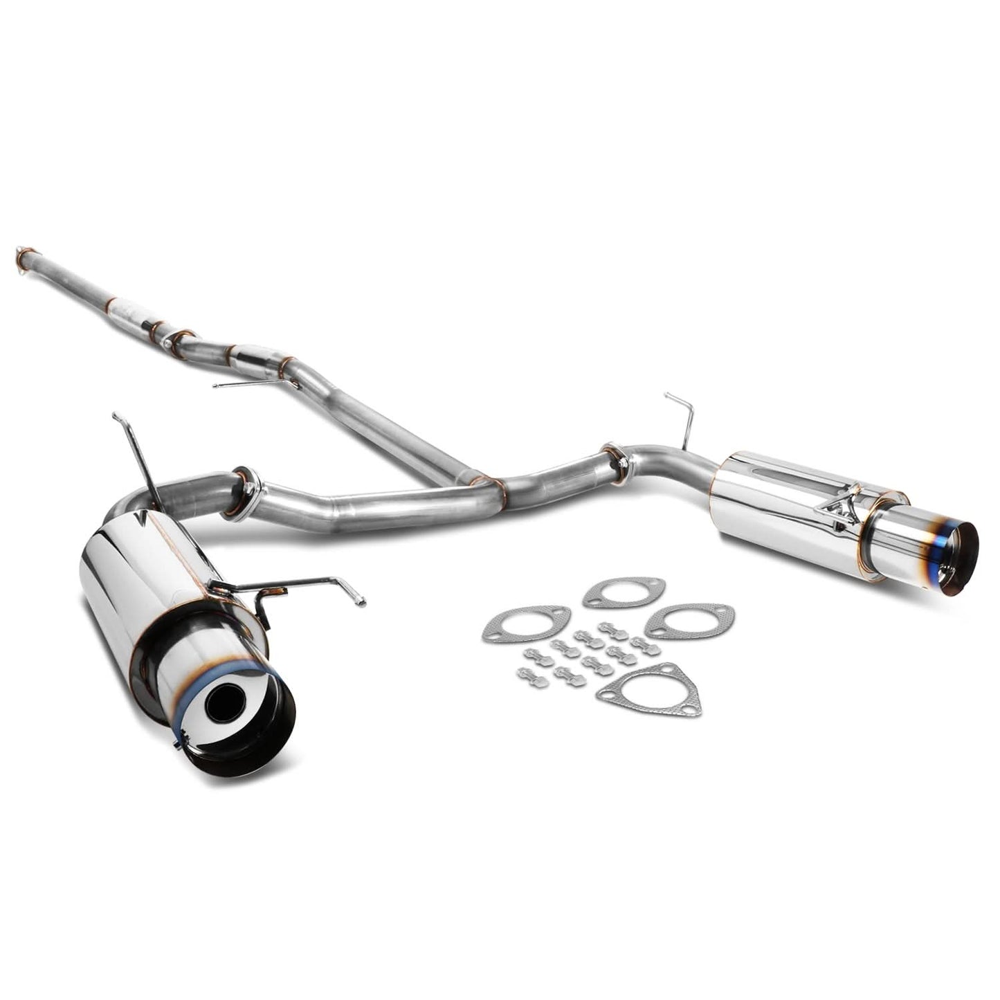 98-02 Honda Accord V6 Dual Burnt Tip Catback Exhaust Stainless Steel