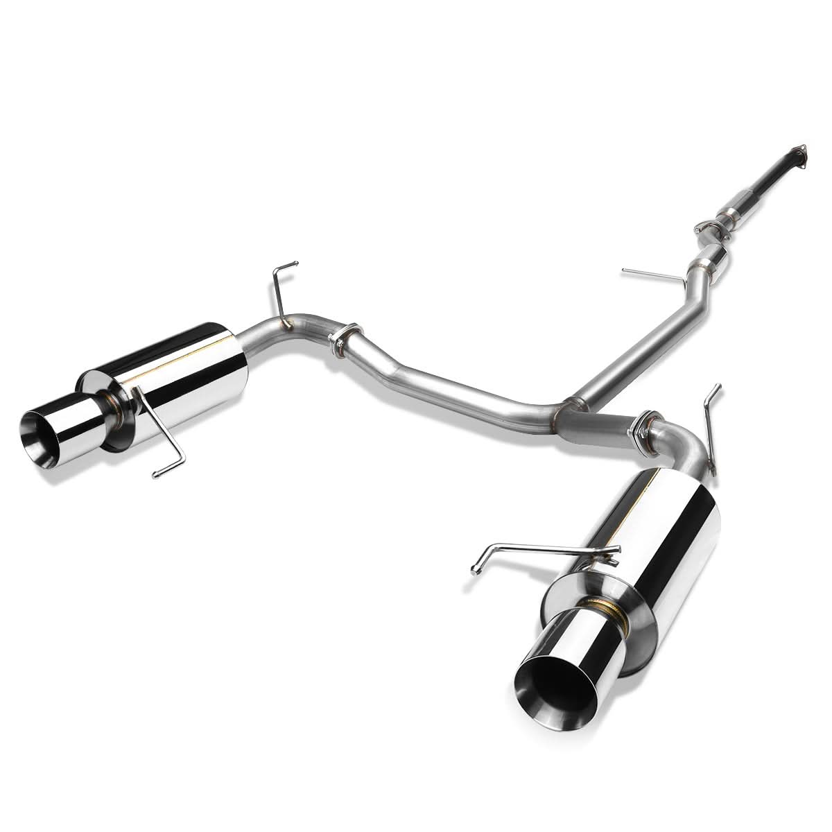 98-02 Honda Accord V6 Dual Rolled Tip Catback Exhaust Stainless Steel