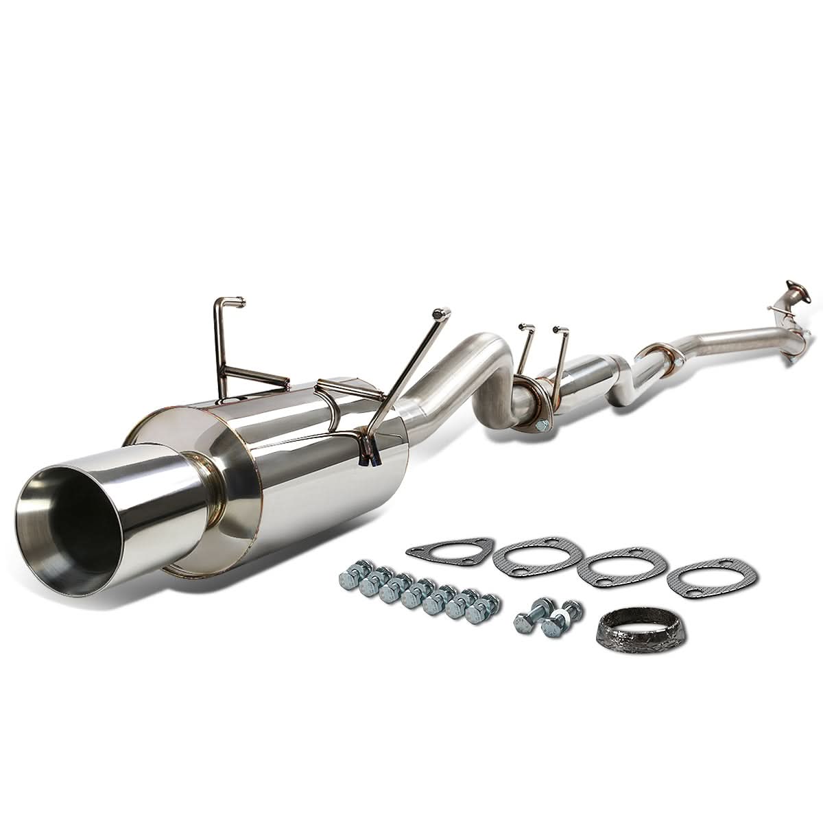 2001-2005 Honda Civic Catback Exhaust Single Rolled Tip Stainless Steel