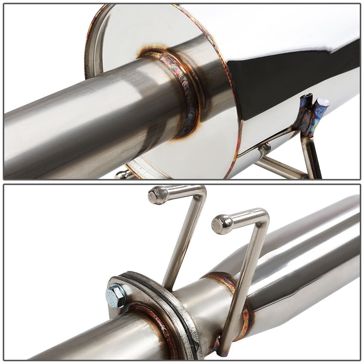2001-2005 Honda Civic Catback Exhaust Single Rolled Tip Stainless Steel