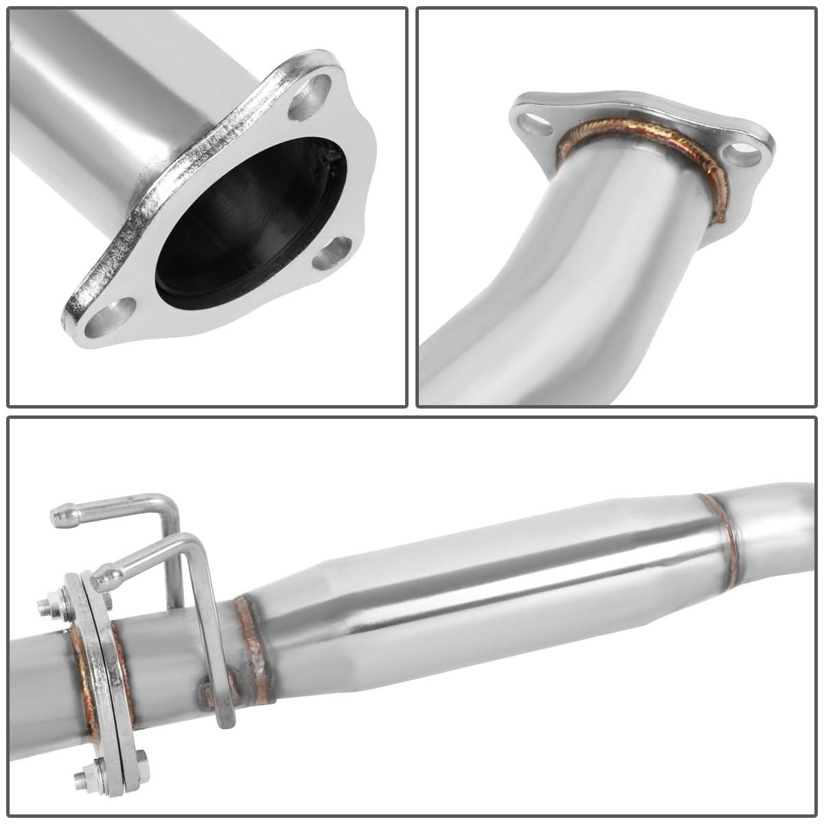 2001-2005 Honda Civic Single Burnt Tip Catback Exhaust Stainless Steel