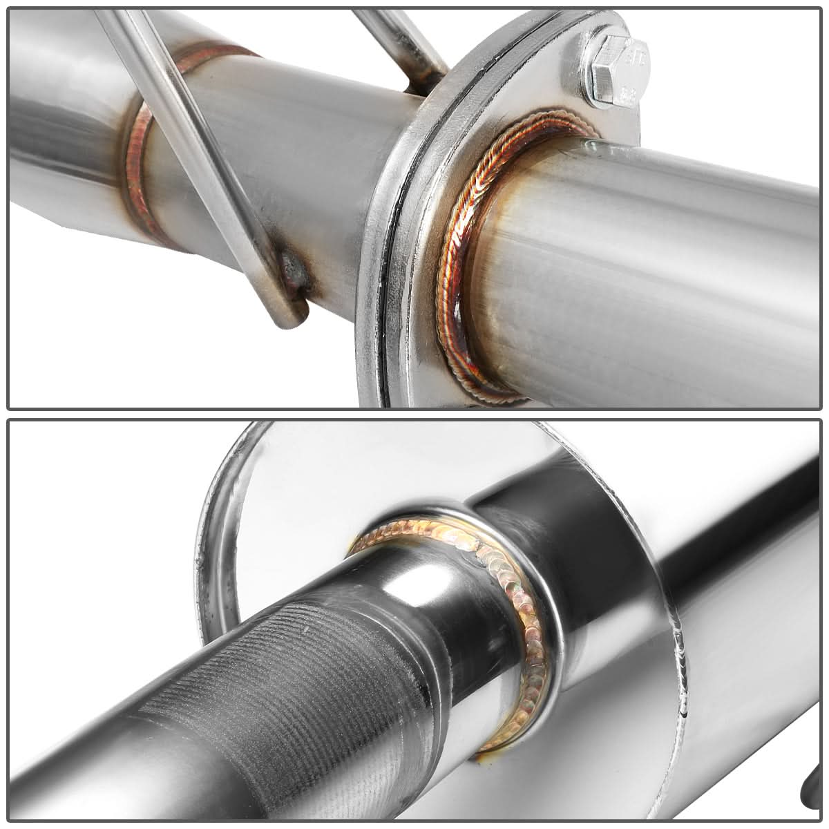 06-08 Honda Civic EX Catback Exhaust Single Burnt Tip Stainless Steel