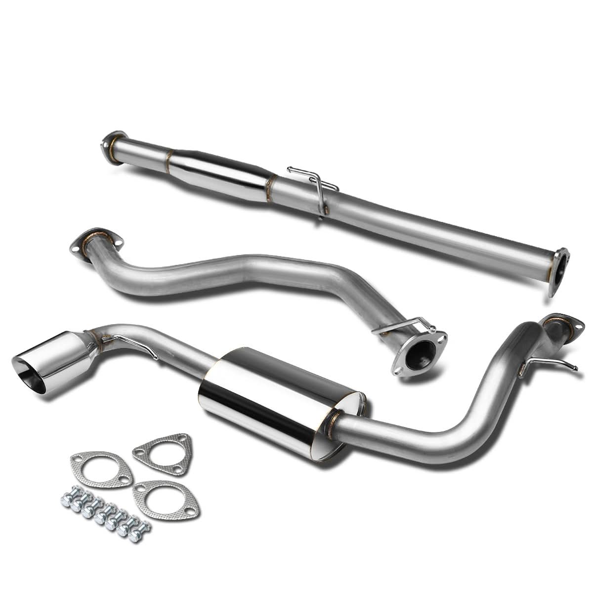 1988-1991 Honda Civic Single Rolled Tip Catback Exhaust Stainless Steel