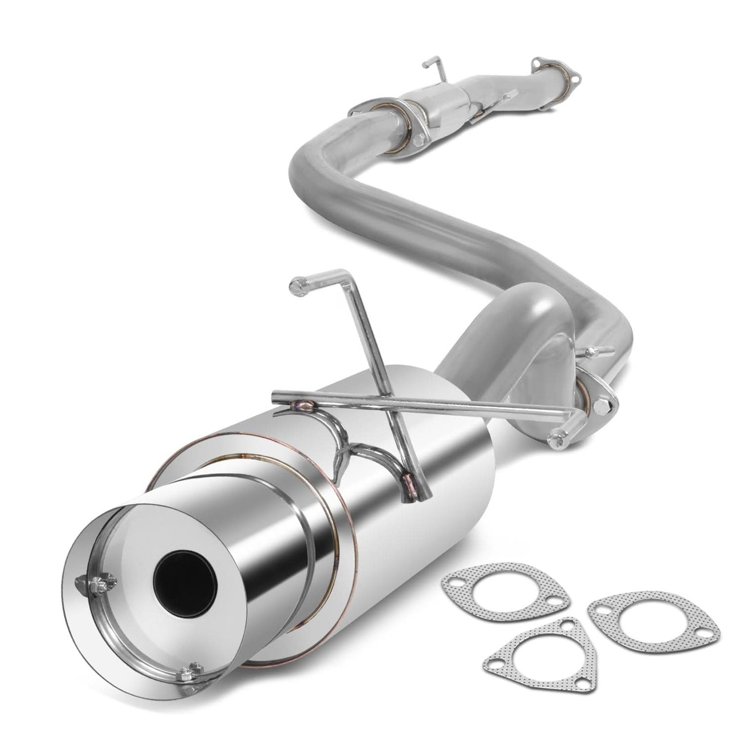 92-95 Honda Civic 3-Door Single Tip Catback Exhaust - Stainless Steel