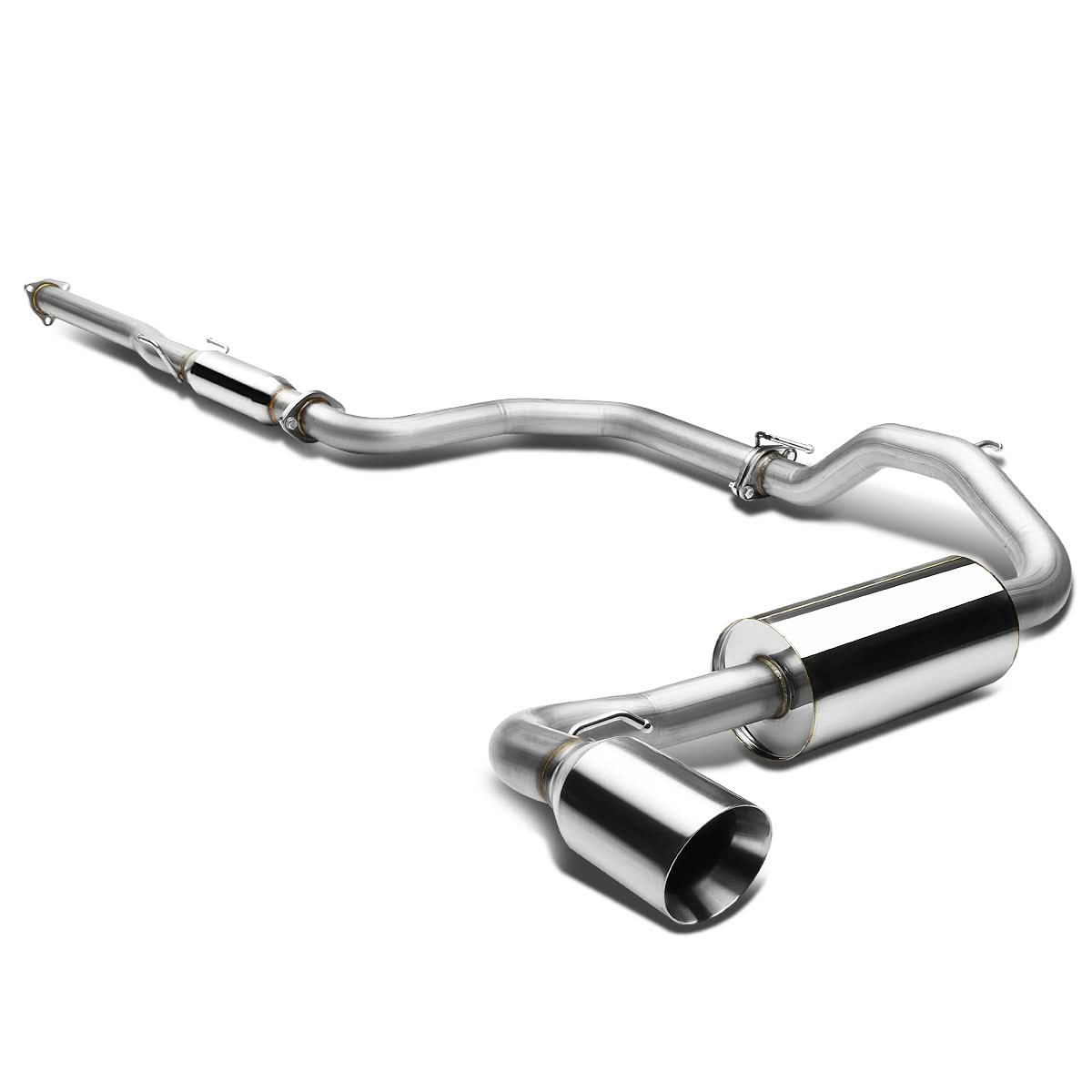 88-91 Honda CRX Catback Exhaust Single Rolled Tip Stainless Steel