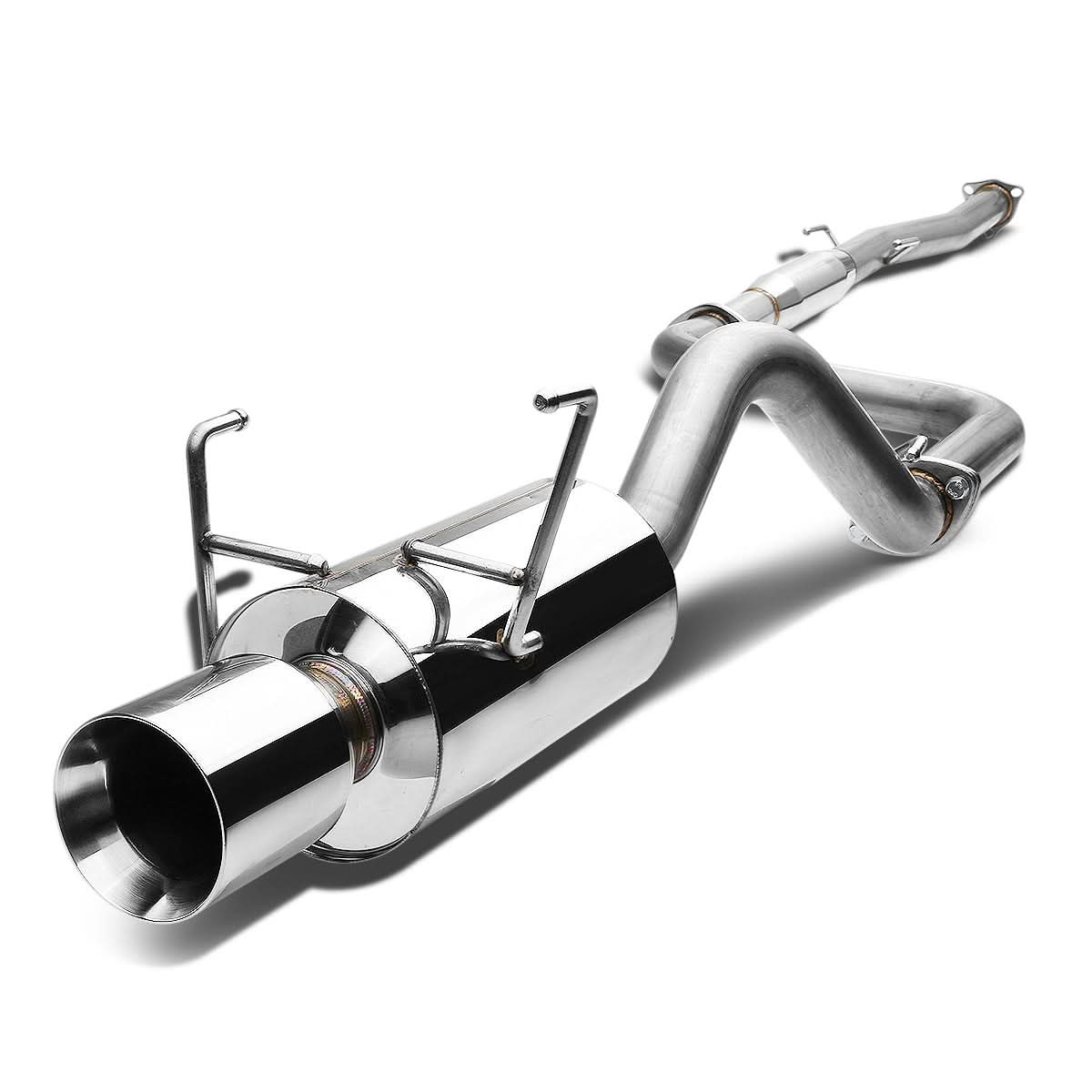 1993-1997 Honda Del Sol Single Rolled Tip Catback Exhaust - Stainless Steel