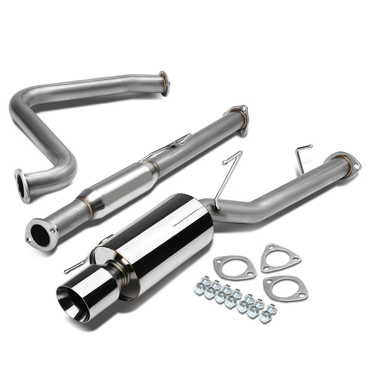 92-96 Honda Prelude Catback Exhaust Single Rolled Tip Stainless Steel