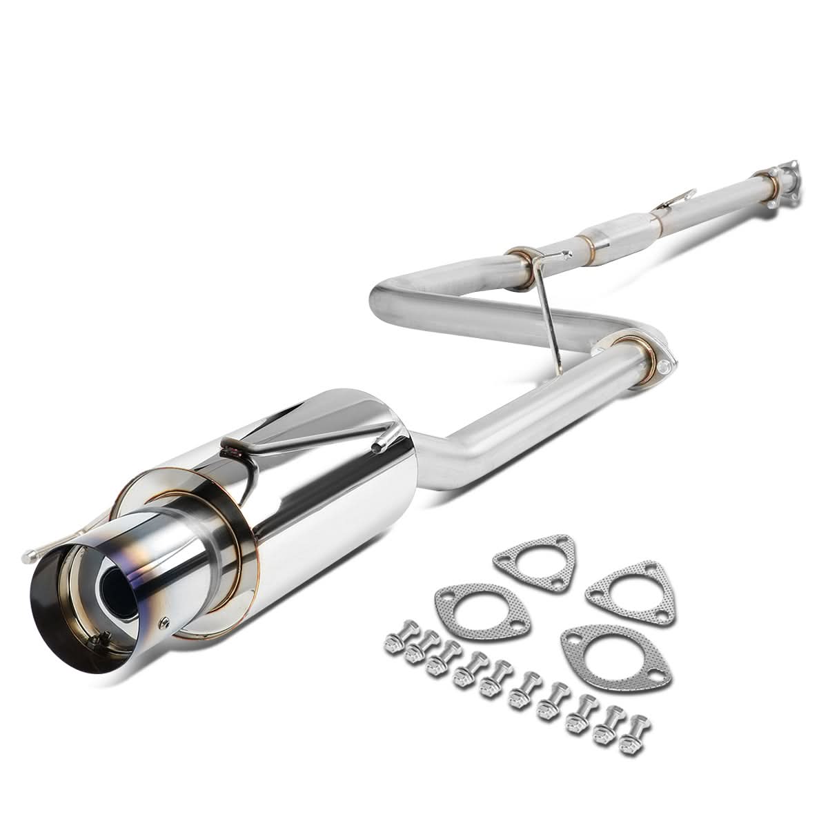 97-01 Honda Prelude Single Burnt Tip Catback Exhaust Stainless Steel