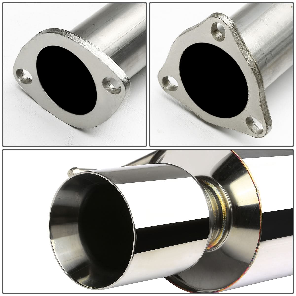 1997-2001 Honda Prelude Single Rolled Tip Catback Exhaust - Stainless Steel