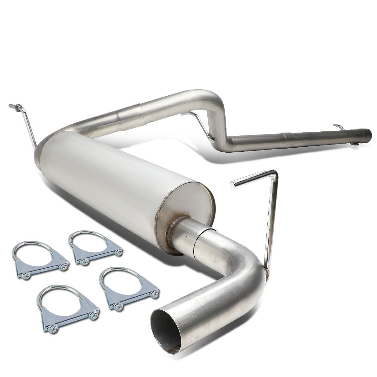 2007-2011 Jeep Wrangler Single Tip Catback Exhaust System Stainless Steel