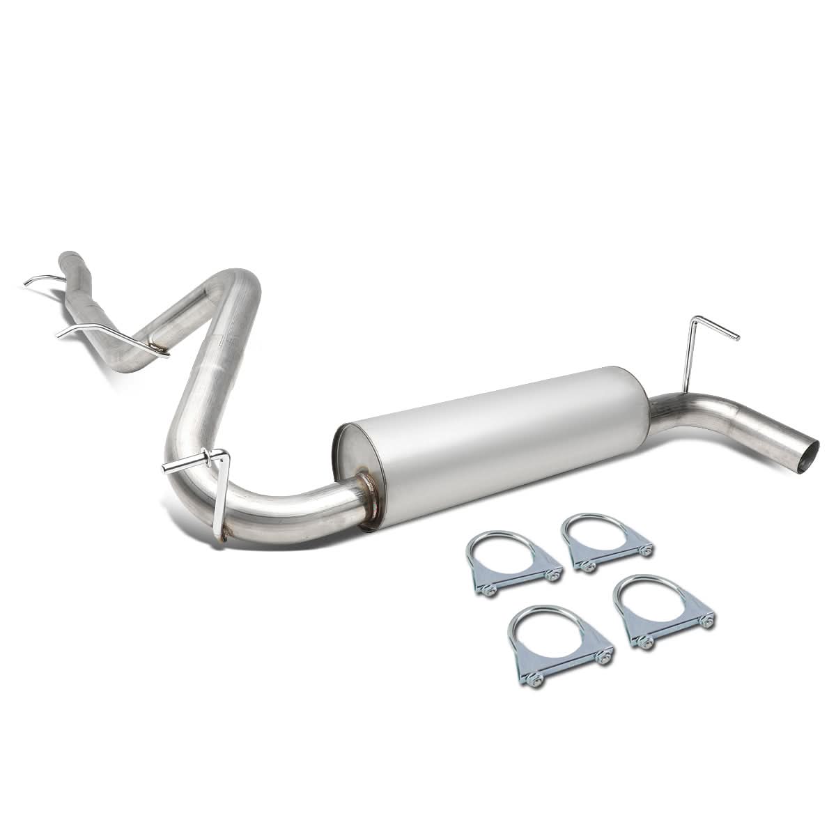 2007-2011 Jeep Wrangler Single Tip Catback Exhaust System Stainless Steel