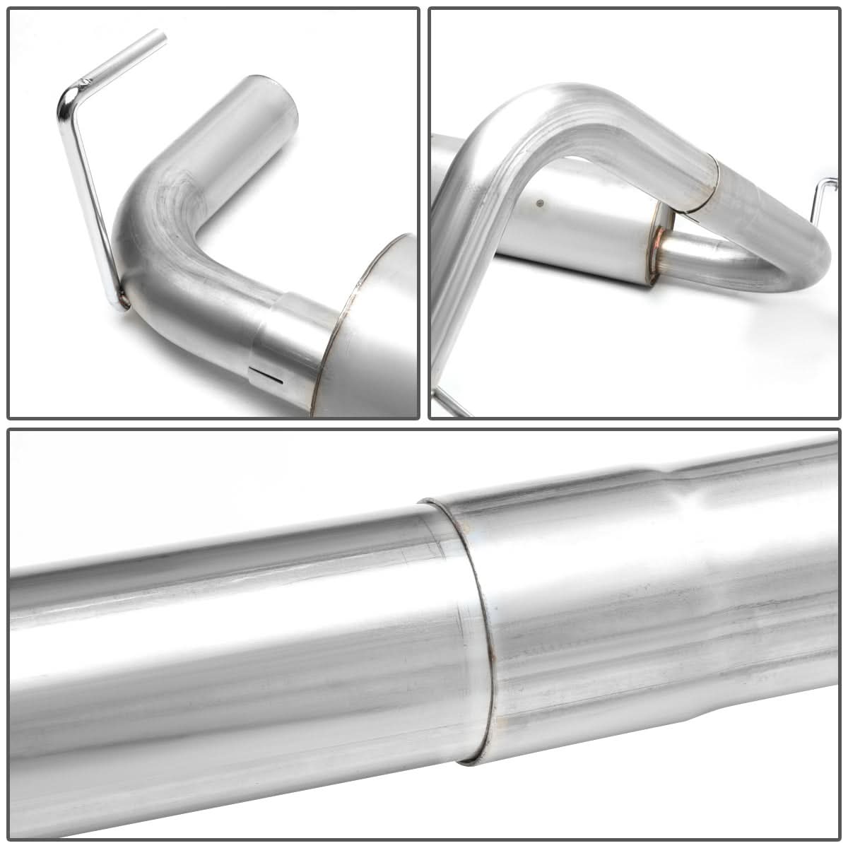 2007-2011 Jeep Wrangler Single Tip Catback Exhaust System Stainless Steel