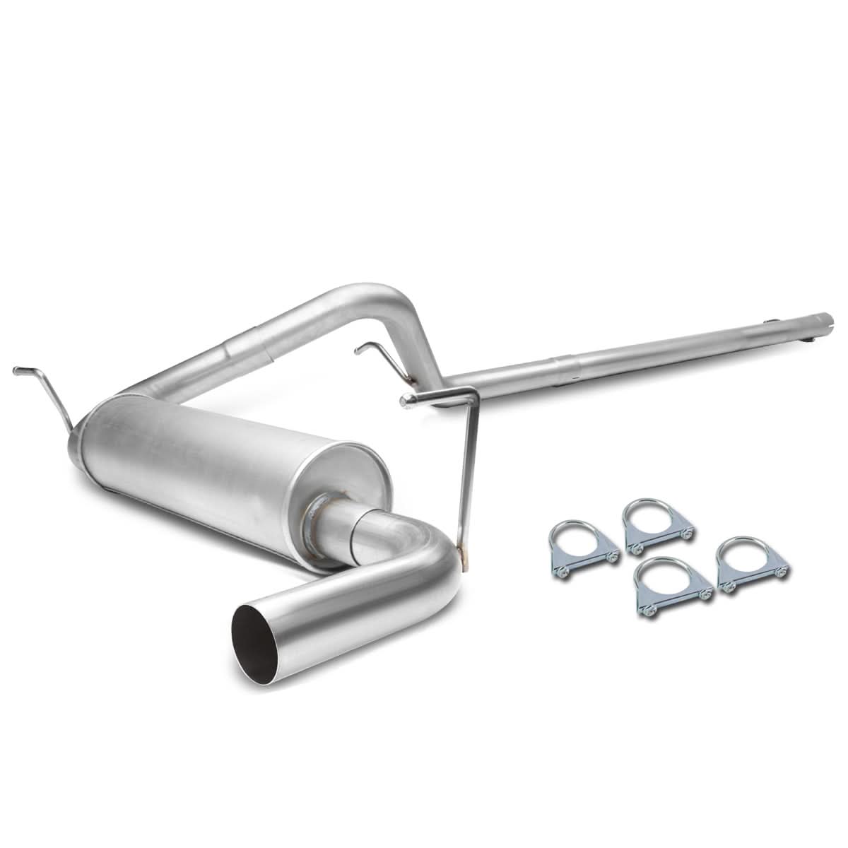 2007-2011 Jeep Wrangler 4DR Single Tip Catback Exhaust - Stainless Steel