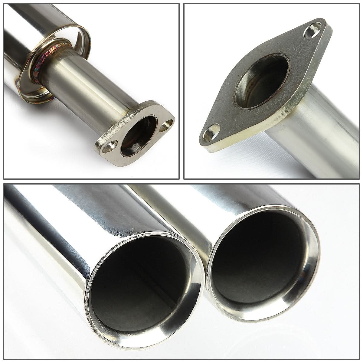 2006-2011 Kia Rio Dual Rolled Tip Catback Exhaust Stainless Steel