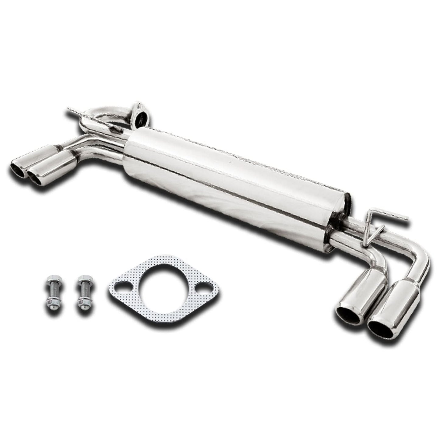85-89 Toyota MR2 Quad Rolled Tip Catback Exhaust - Stainless Steel