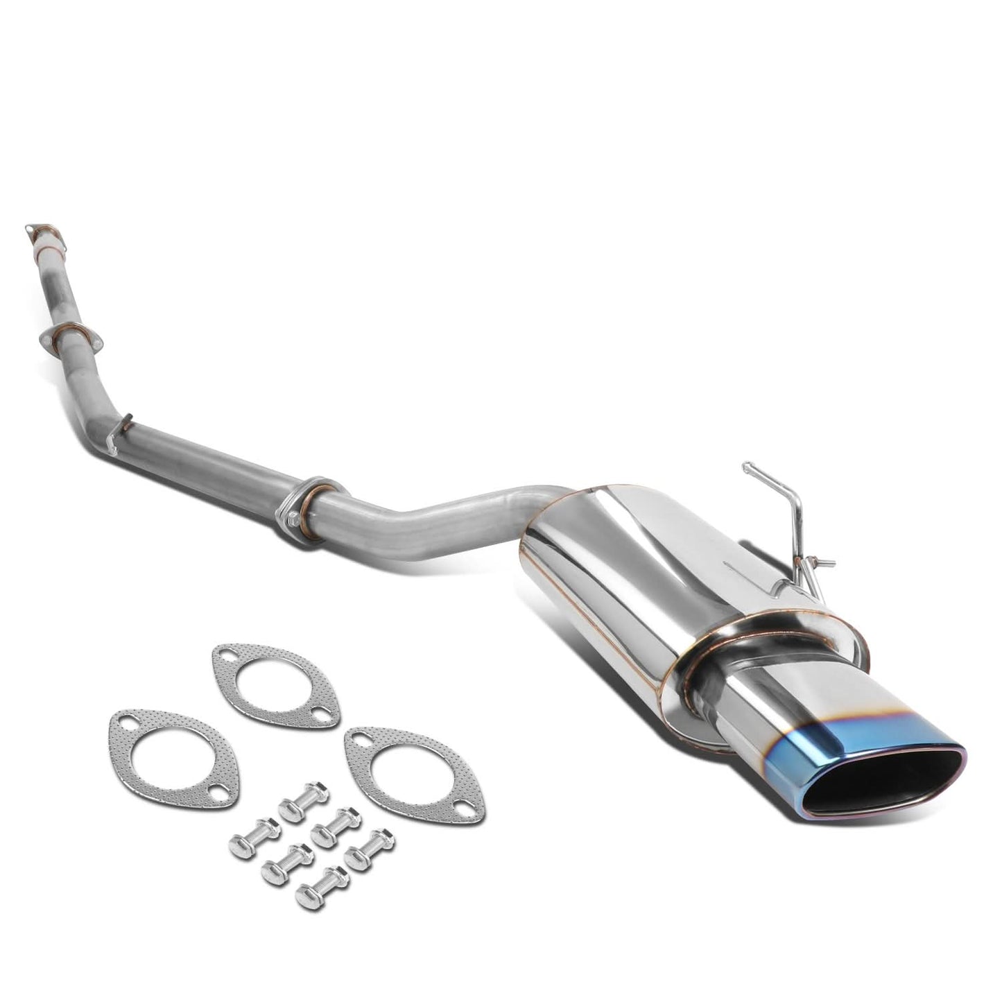 02-06 Nissan Altima 2.5L Single Oval Burnt Tip Catback Exhaust Stainless Steel