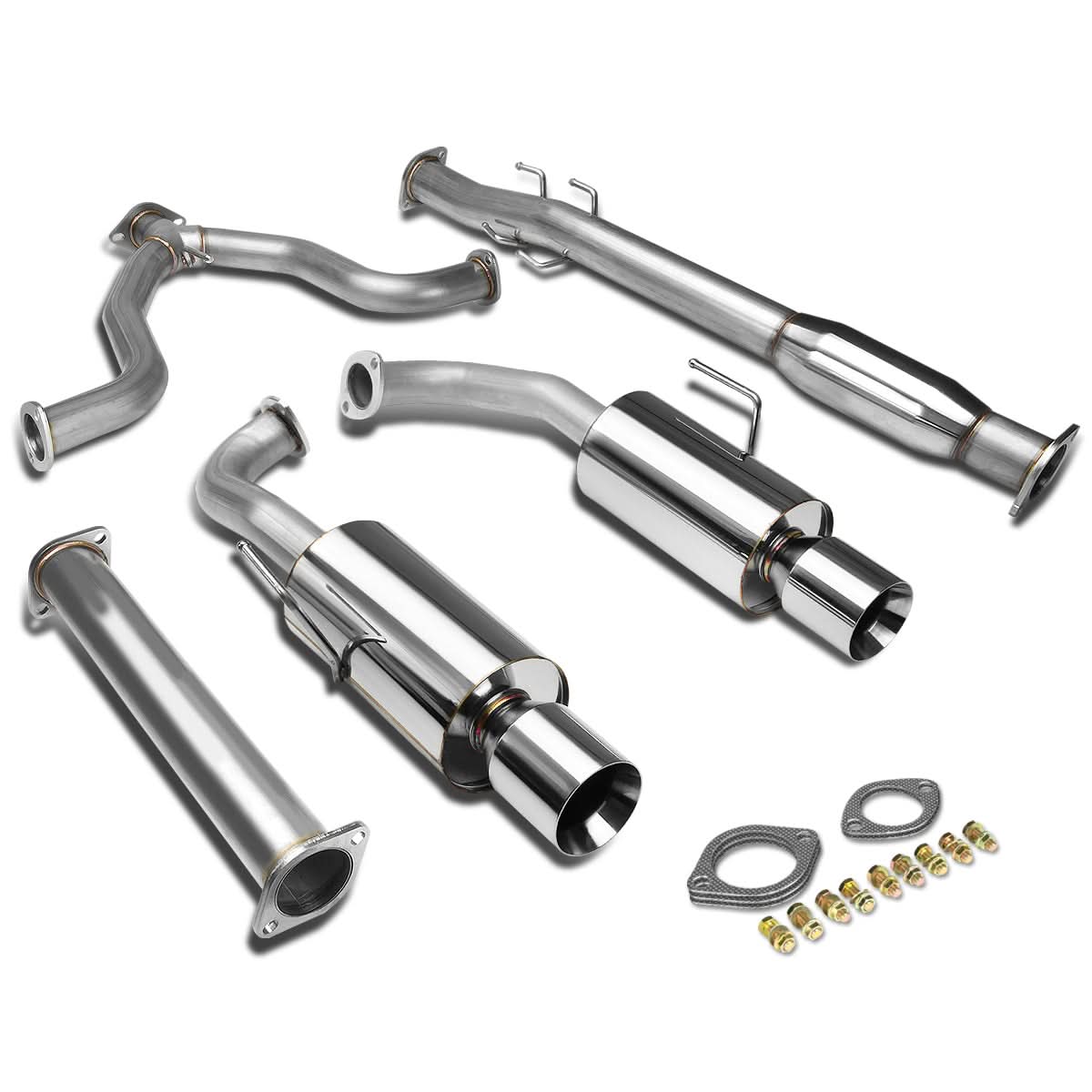 2007-2012 Nissan Altima Sedan Dual Rolled Tip Catback Exhaust - Stainless Steel