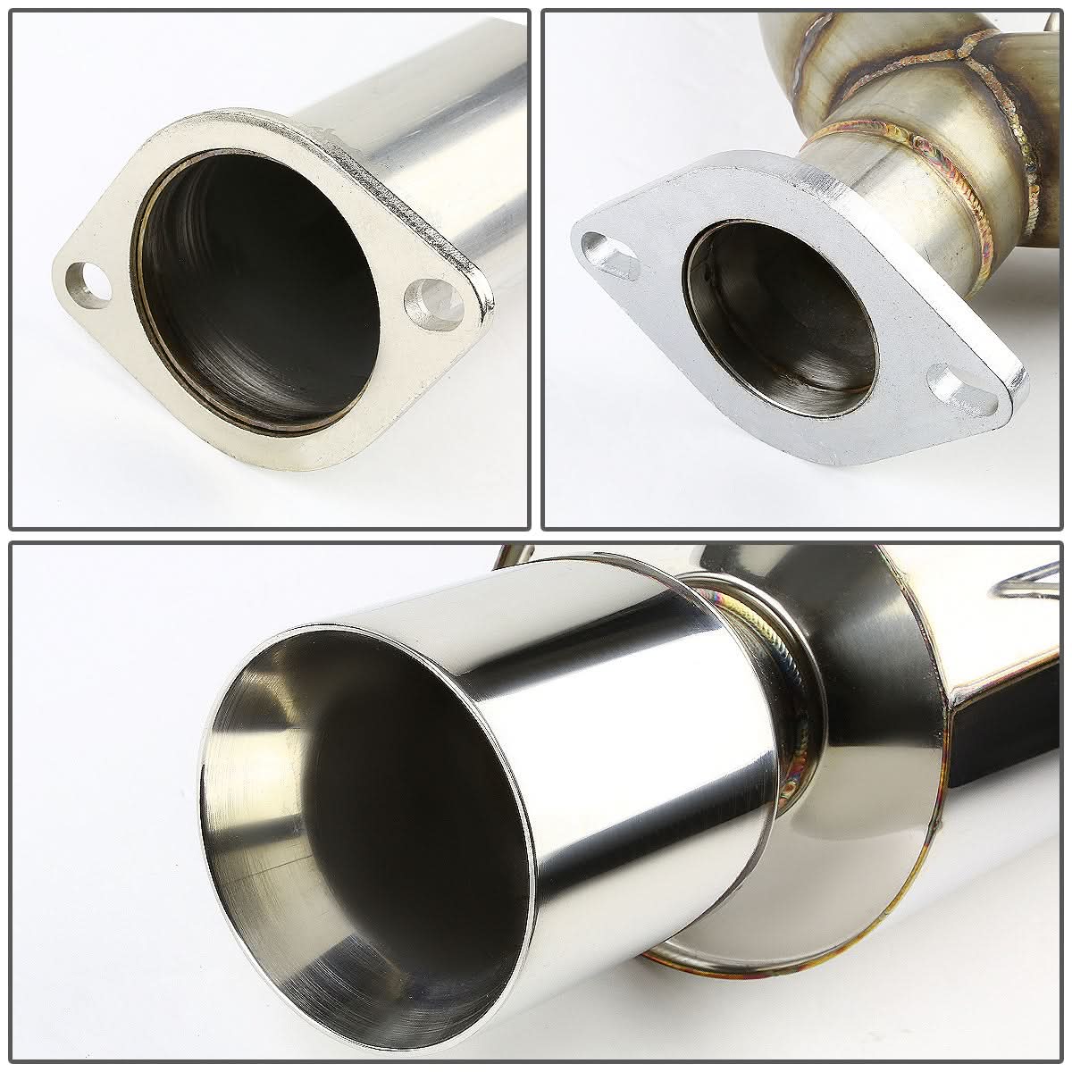 2007-2012 Nissan Altima Sedan Dual Rolled Tip Catback Exhaust - Stainless Steel