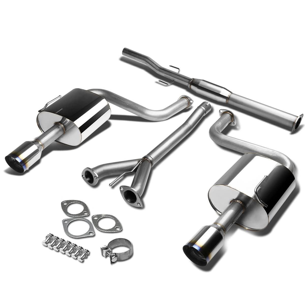 2009-2015 Nissan Maxima Catback Exhaust System Dual Burnt Tips Stainless