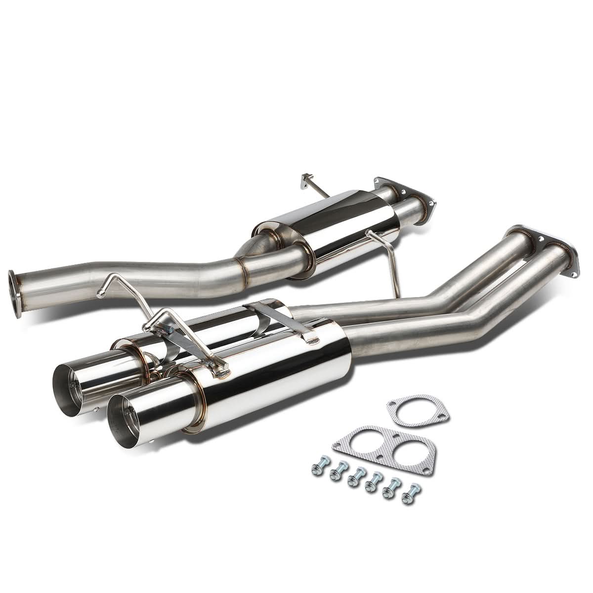 1989-1994 Nissan 240SX Dual Tip Catback Exhaust - Stainless Steel