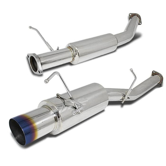 89-94 Nissan 240SX Single Burnt Tip Catback Exhaust - Stainless Steel