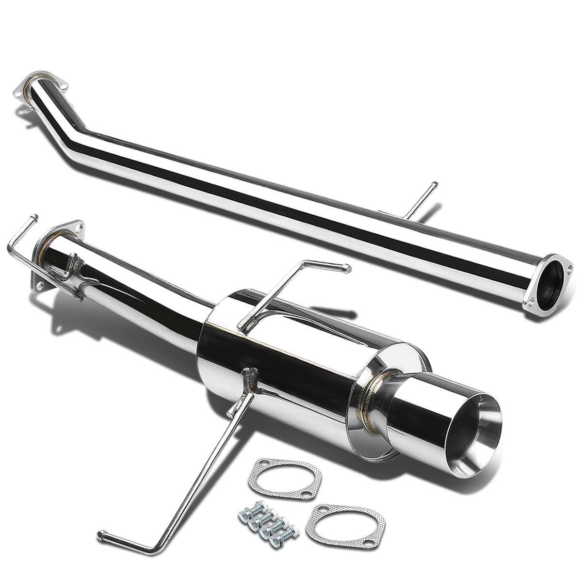 1995-1998 Nissan 240SX S16 Dual Tip Catback Exhaust - Stainless Steel
