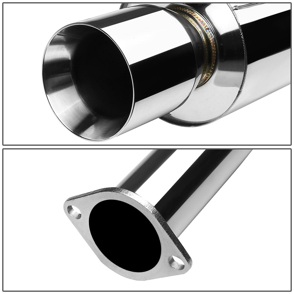 1995-1998 Nissan 240SX S16 Dual Tip Catback Exhaust - Stainless Steel