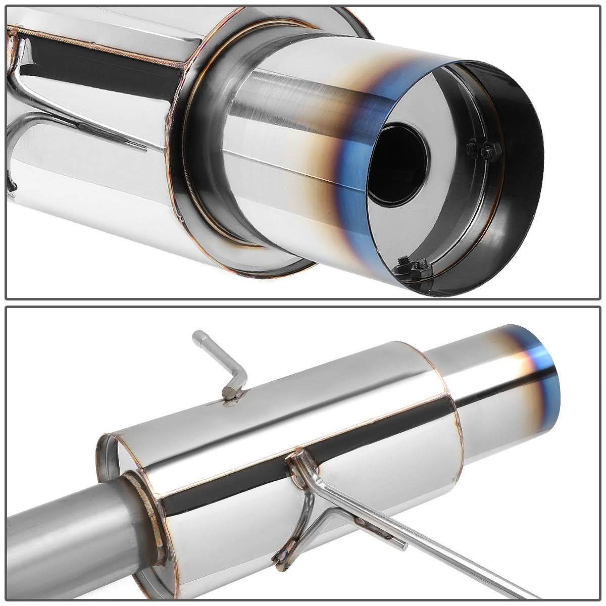2002-2007 Subaru WRX STI Catback Exhaust Single Burnt Tip Stainless Steel