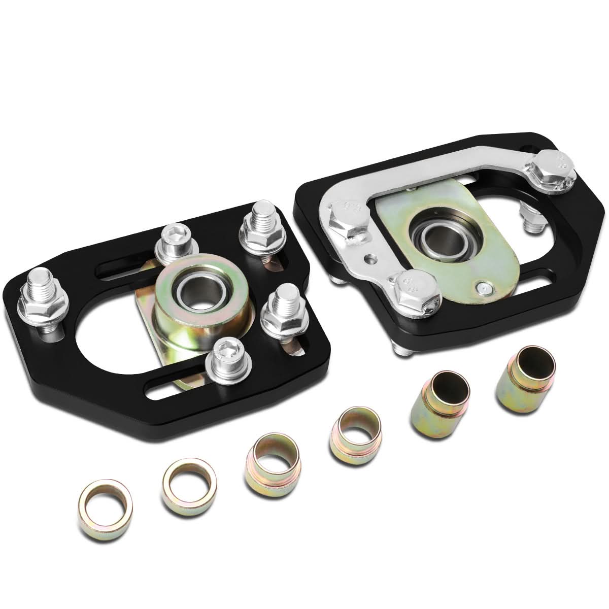 90-93 Ford Mustang Front Upper Camber Plates - Black