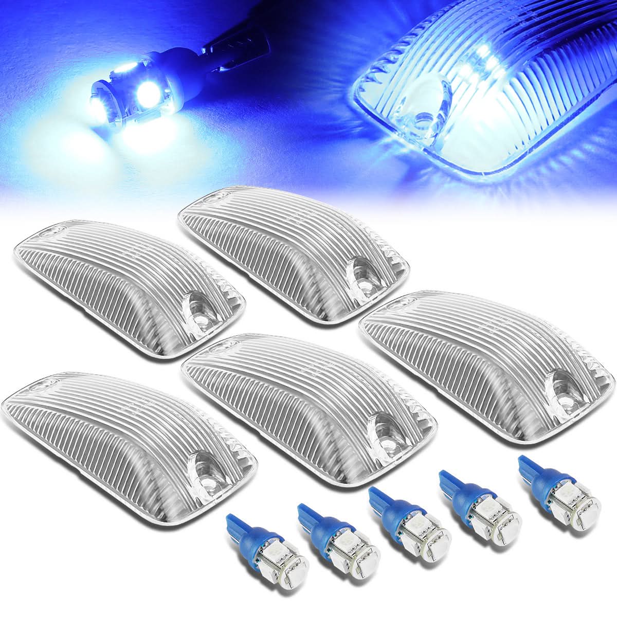 88-02 Chevrolet Silverado / GMC Sierra Chrome Housing Blue LED Cab Light
