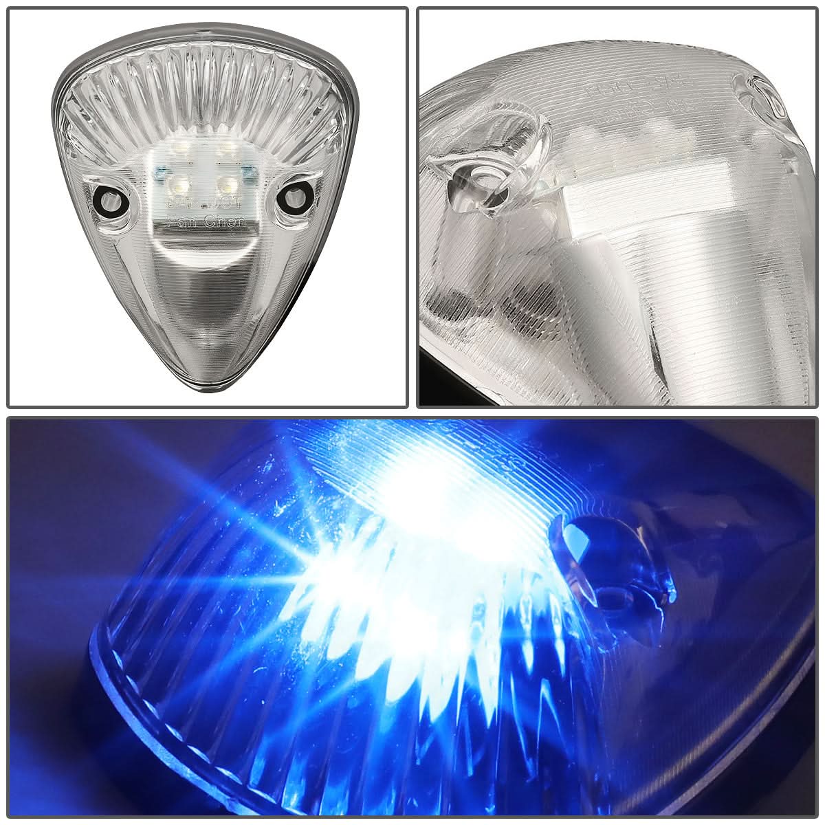 94-98 Dodge Ram 2500/3500 Cab Light Chrome Housing Blue LED