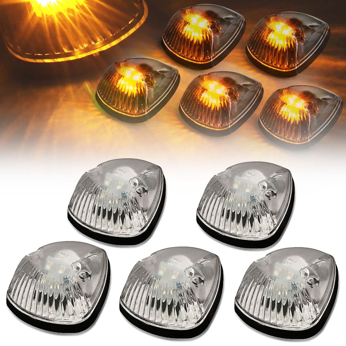 94-98 Dodge Ram 2500/3500 Cab Light - Chrome Housing Amber LED