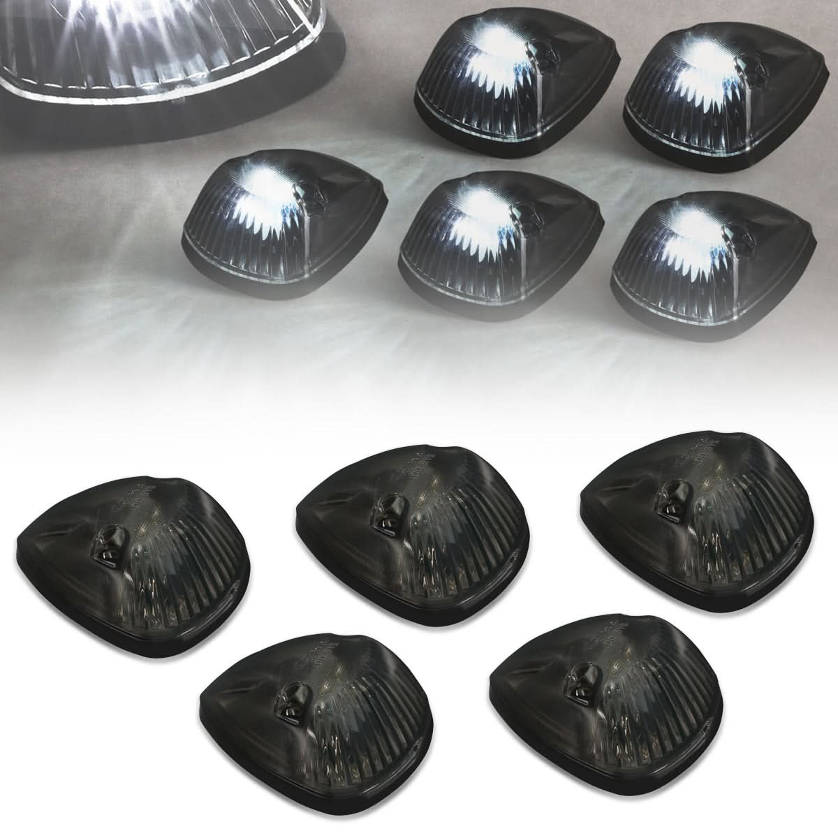 94-98 Dodge Ram 2500/3500 Smoke Housing Cab Light with White LED