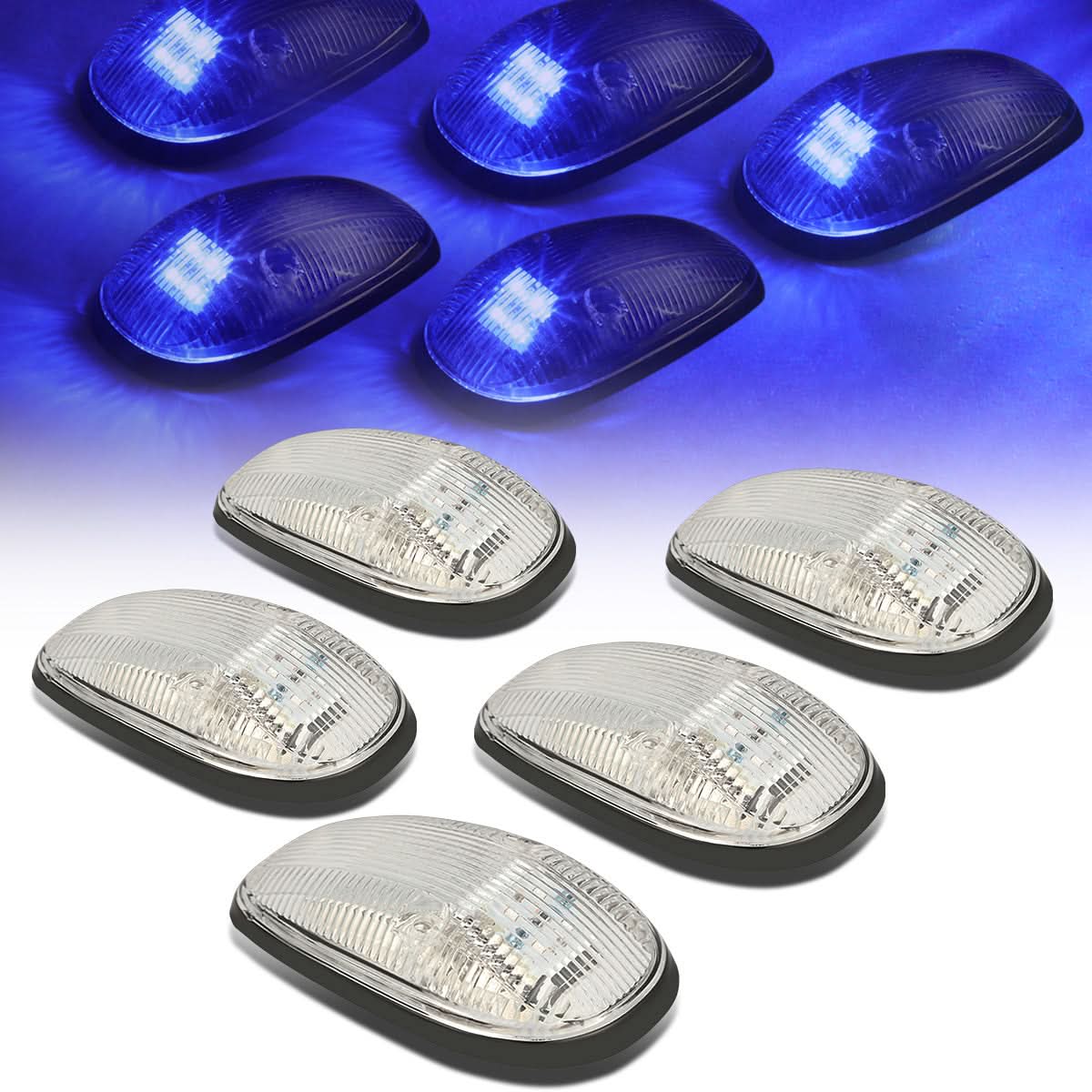 1999-2002 Dodge Ram 2500/3500 Chrome Housing Blue LED Cab Light