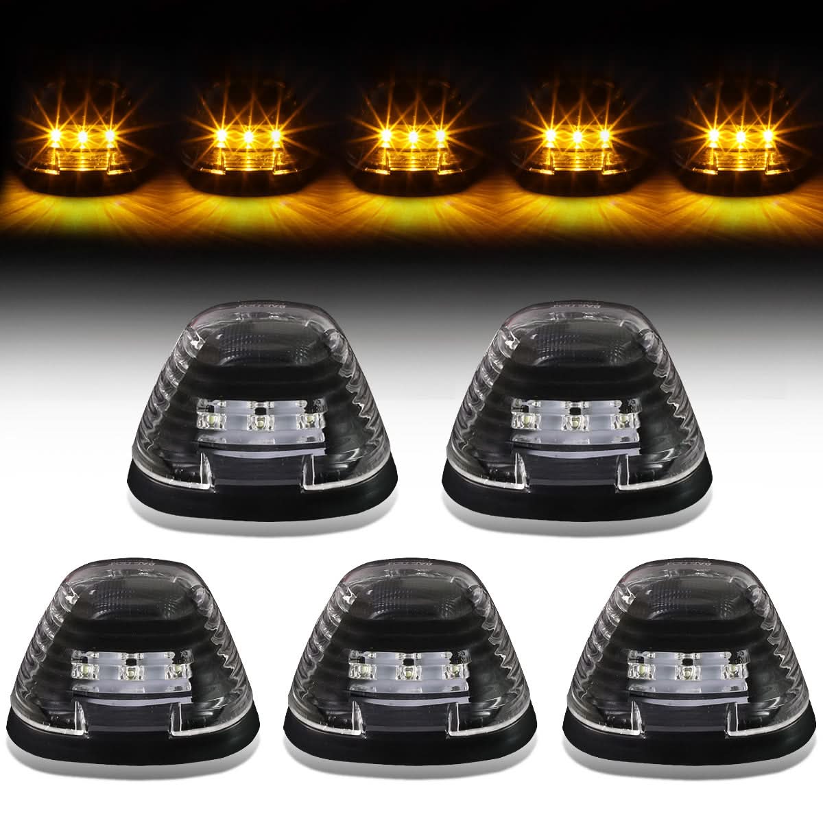 99-15 Ford Super Duty Black Housing Amber LED Cab Light