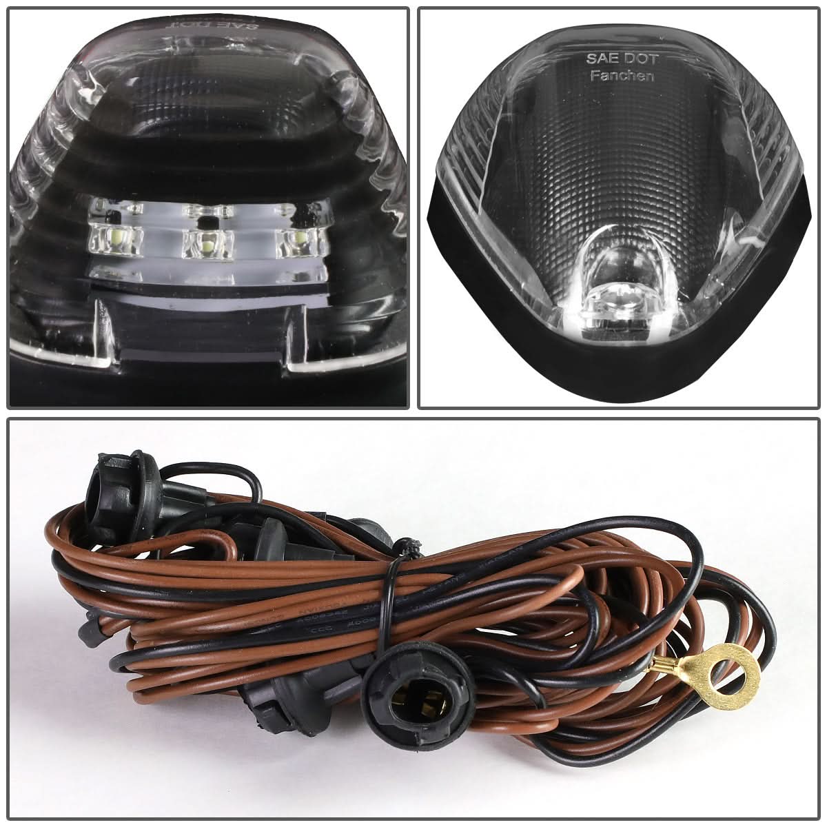 99-15 Ford Super Duty Black Housing Amber LED Cab Light